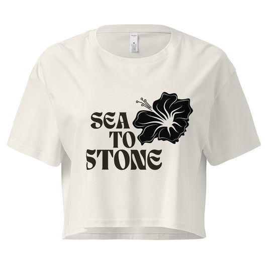 Floral Sea To Stone Crop Top