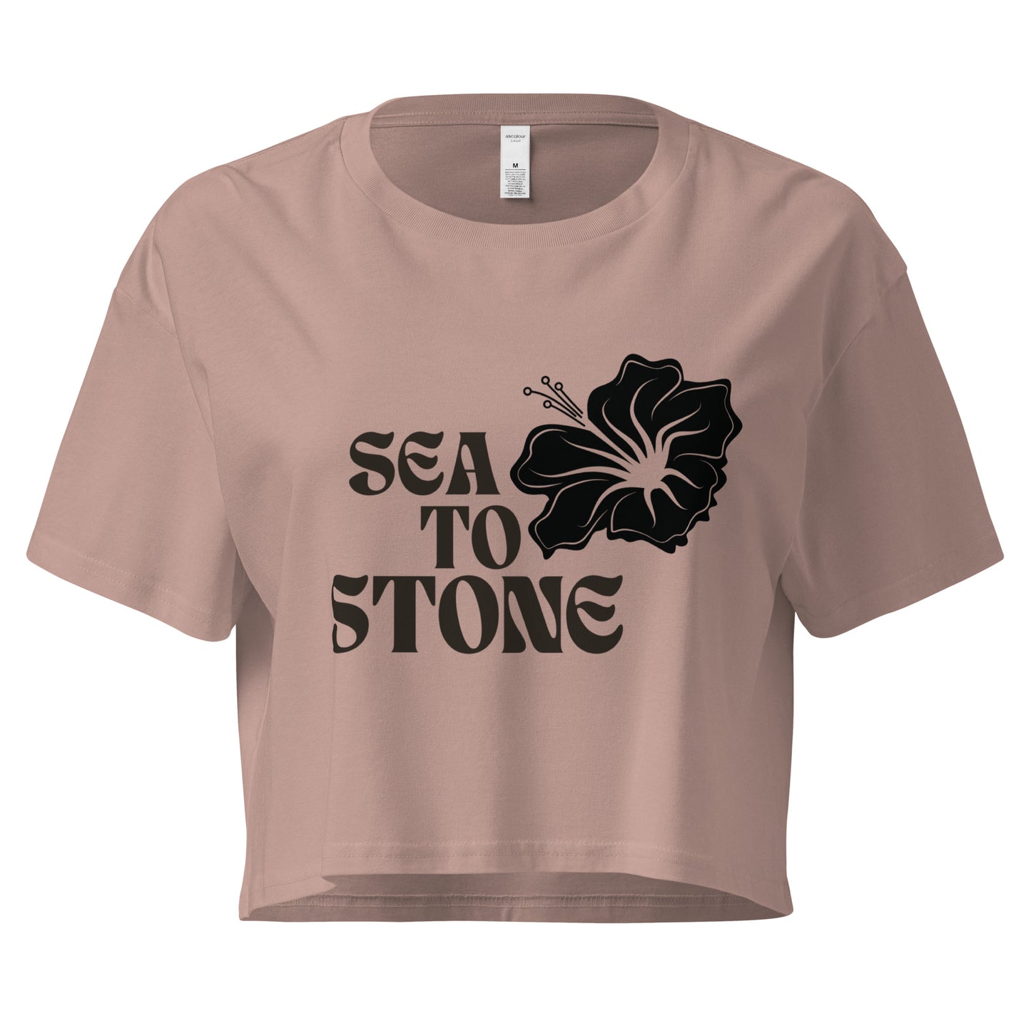 Floral Sea To Stone Crop Top