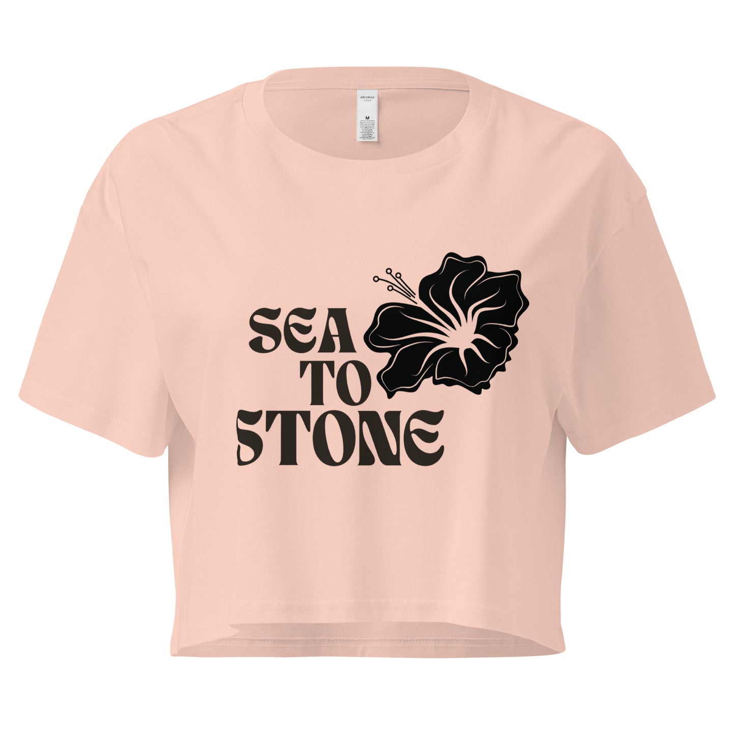 Floral Sea To Stone Crop Top