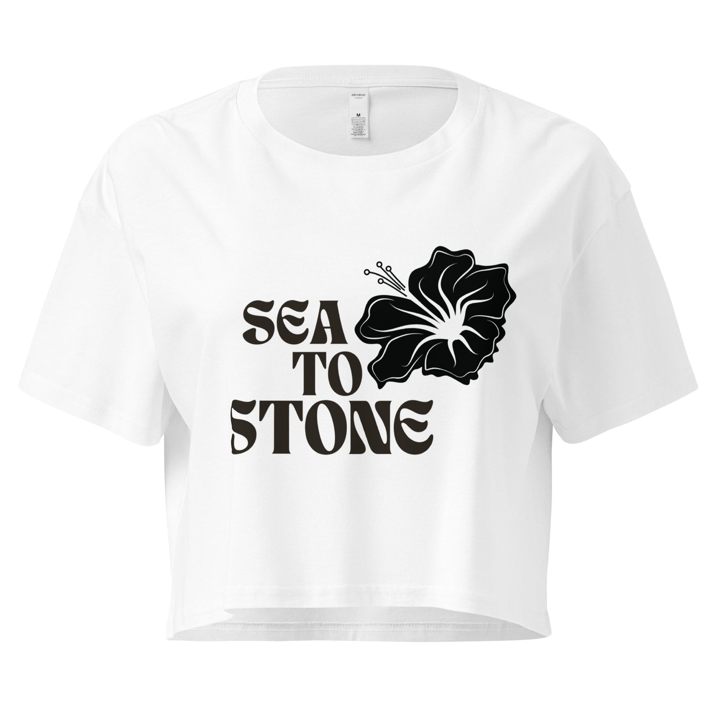 Floral Sea To Stone Crop Top